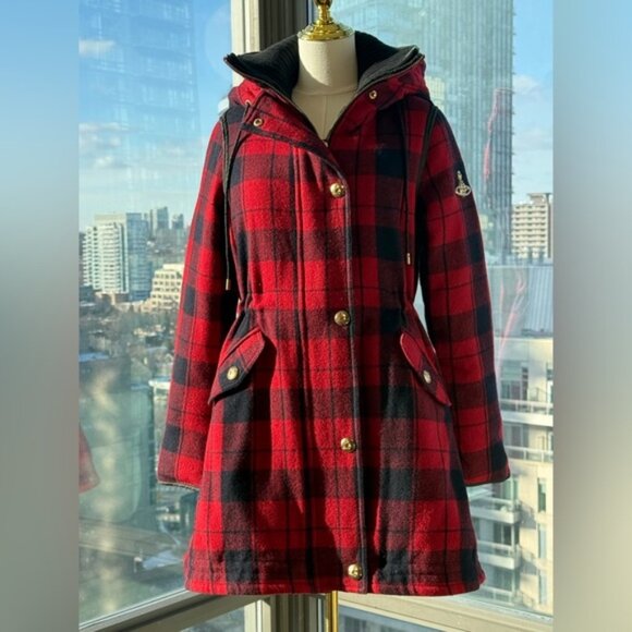 Vivienne Westwood Jackets & Blazers - 🆕 VIVIENNE WESTWOOD ANGLOMANIA 🧿 NWT Red & Black Plaid Wool Down Jacket, Sz S